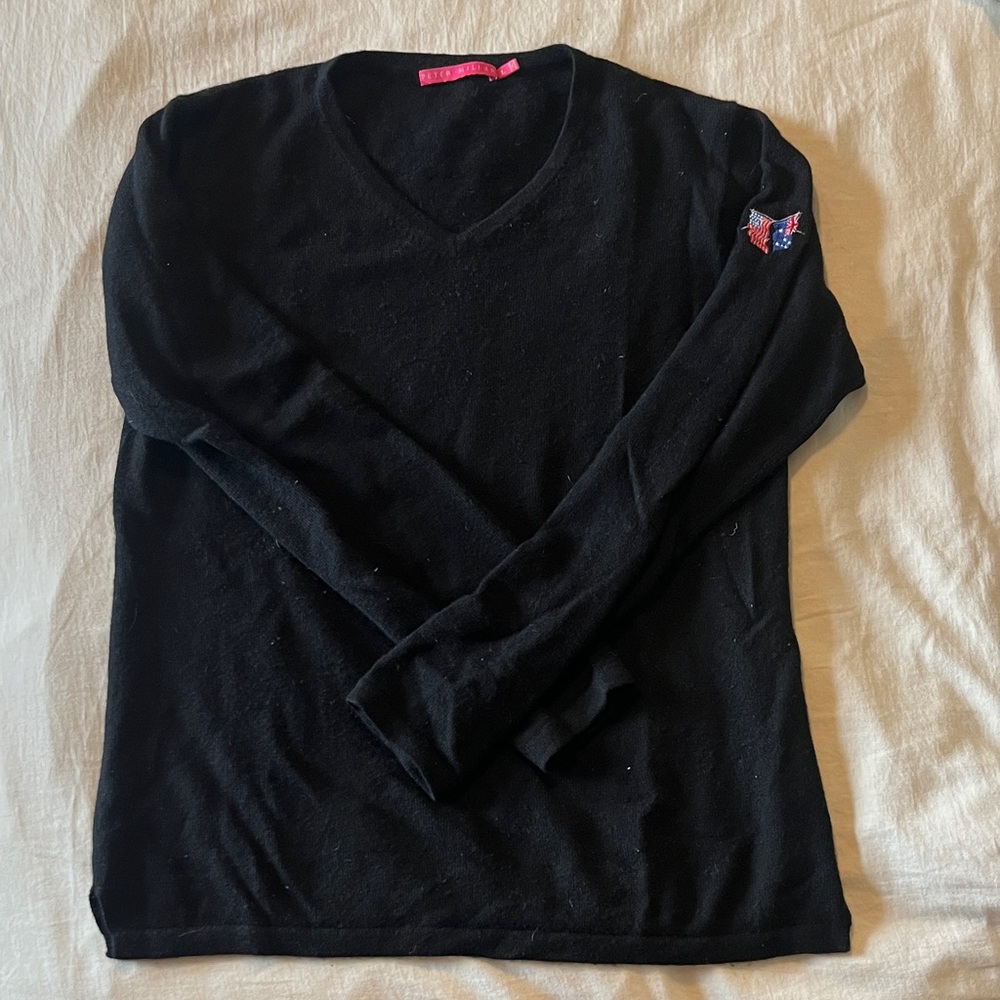 Peter Millar Cashmere Women’s Black V-Neck Sweater